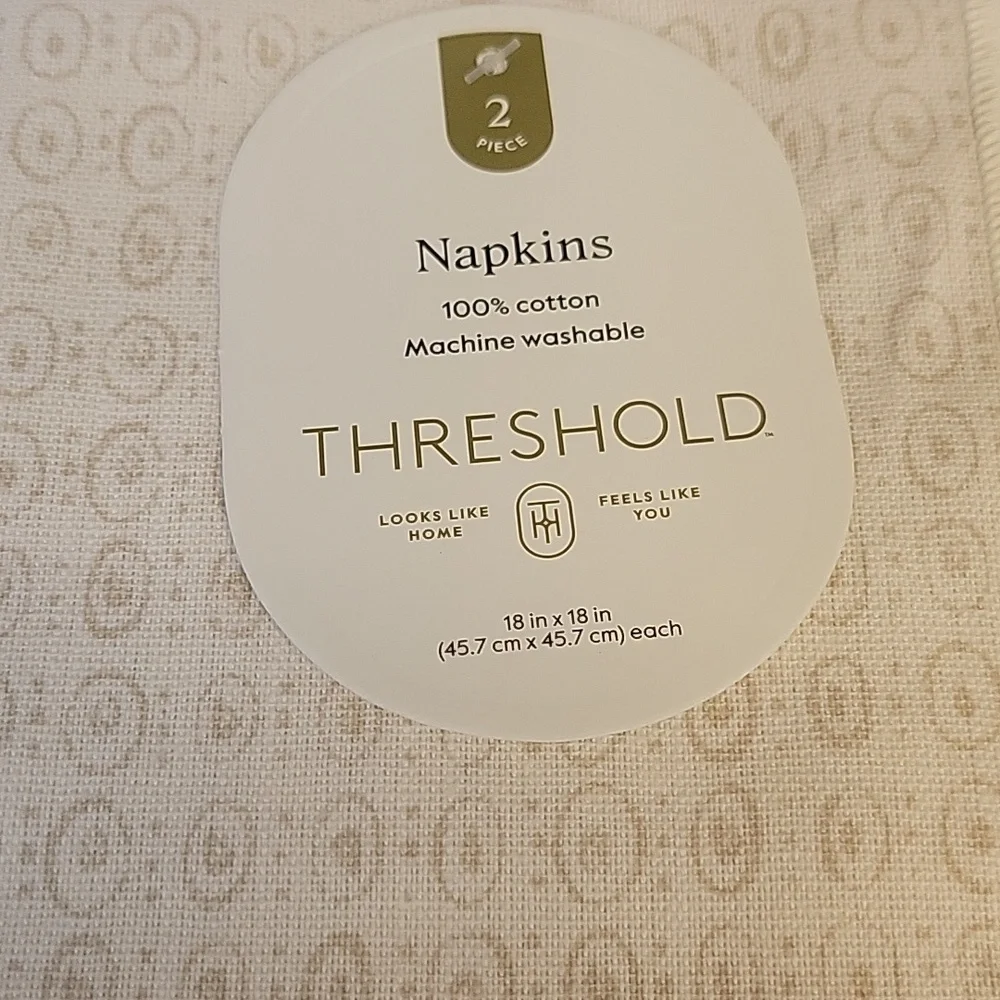 Threshold Cream Cotton Napkins 18x18 100% Cotton Set of 8